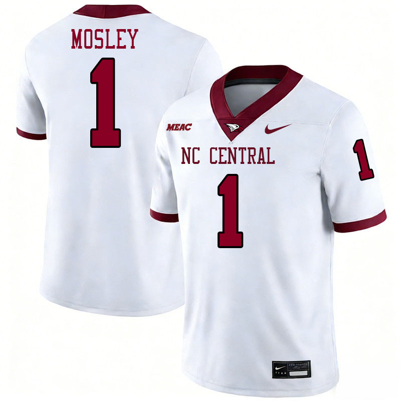 North Carolina Central Eagles #1 Chris Mosley College Football Jerseys,Uniforms Stitched-White